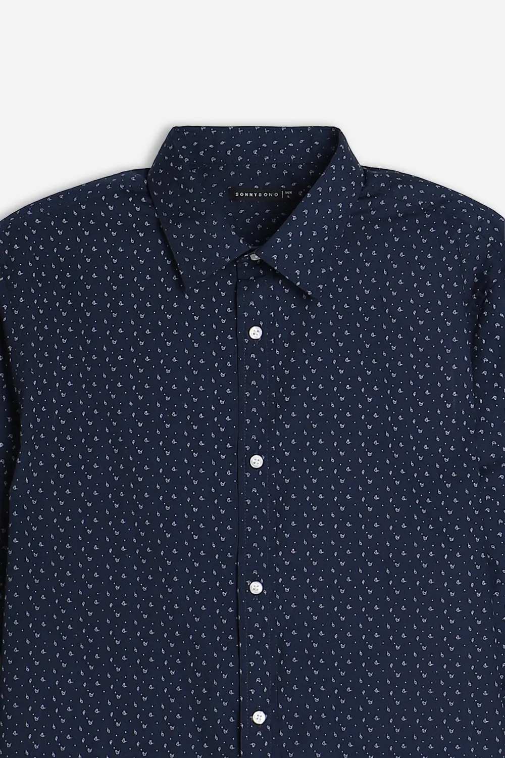 Sonny Bono camicia microfantasia blu poliestere cotone