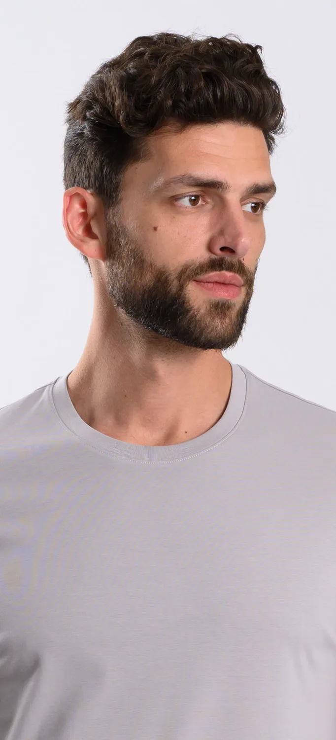 Alain Delon t-shirt grigia tinta unita girocollo cotone