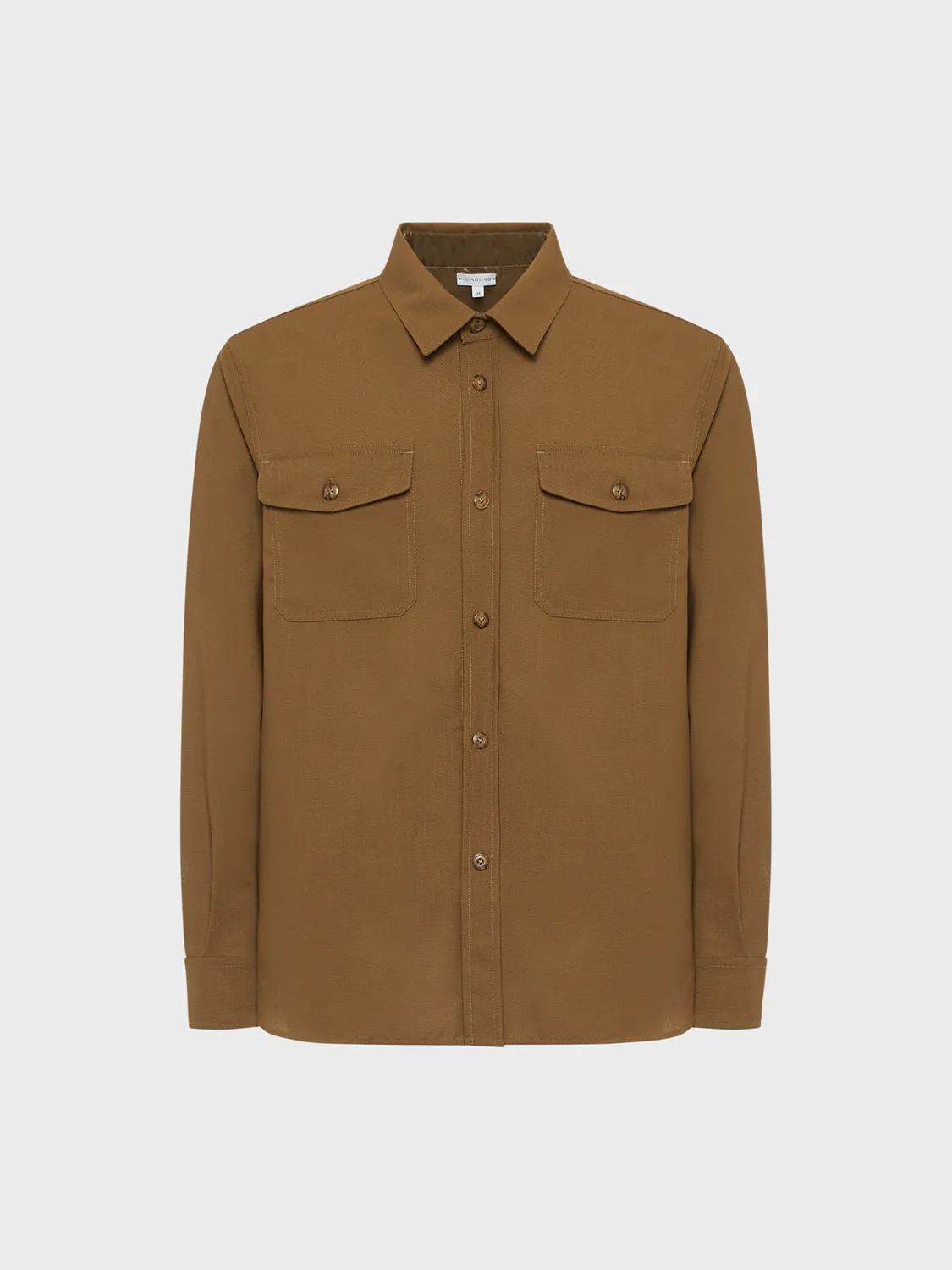 Caruso Houdini overshirt lana marrone tropical uomo