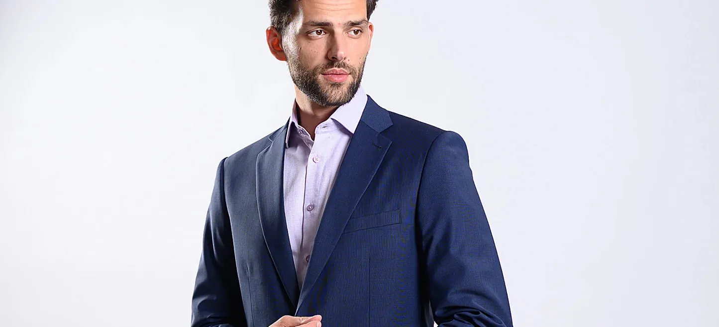 Alain Delon Slim Fit completo uomo blu stretch antigrinza