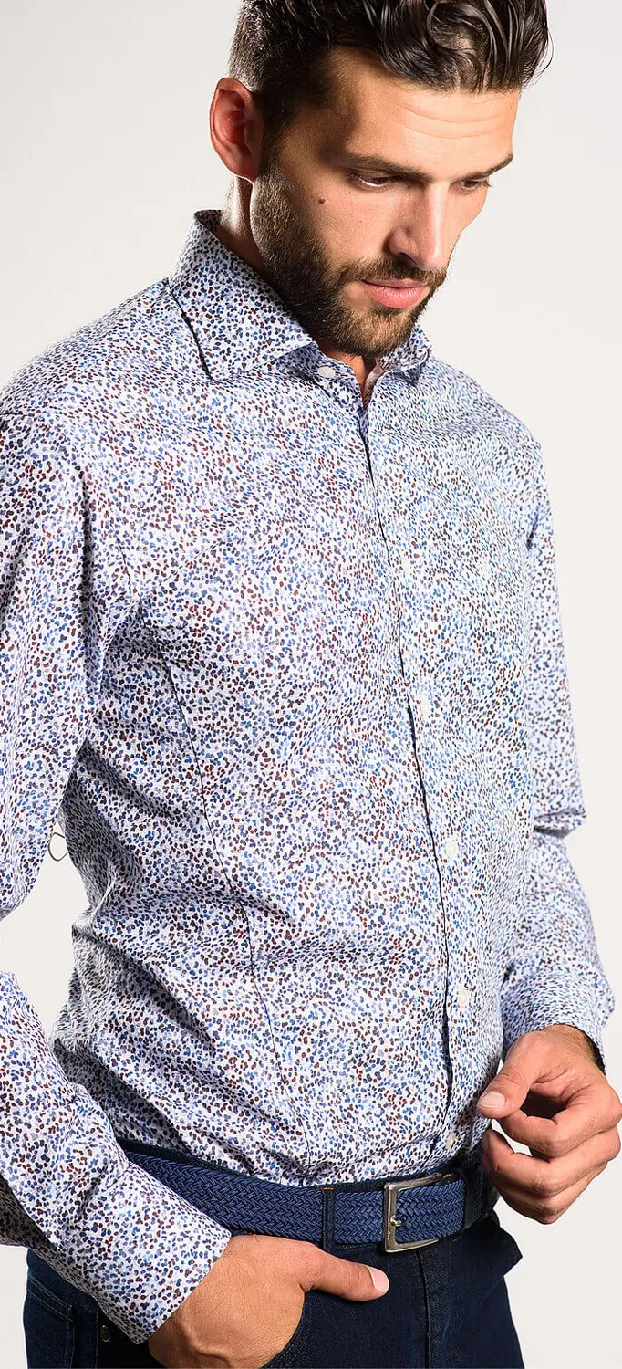 Alain Delon Camicia Fantasia Floreale Extra Slim