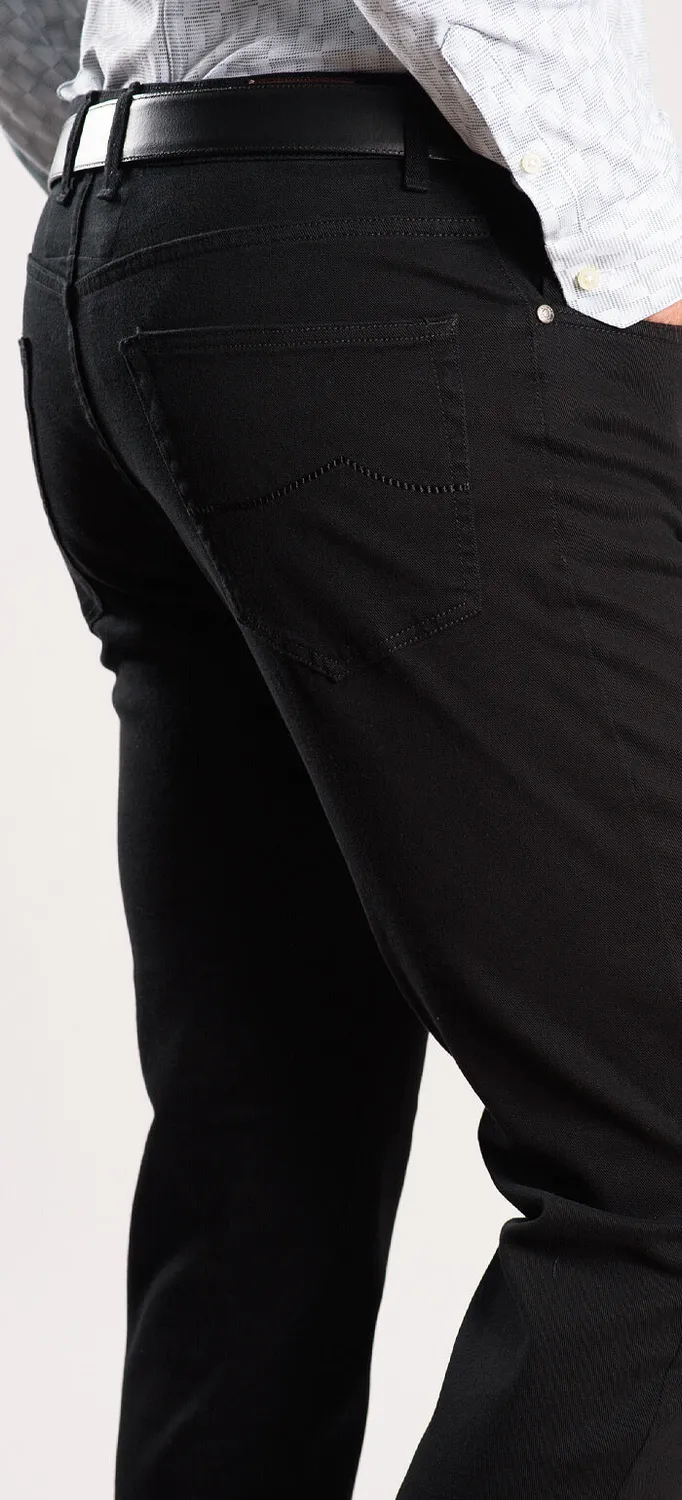 Alain Delon jeans neri cotone slim fit elasticizzato