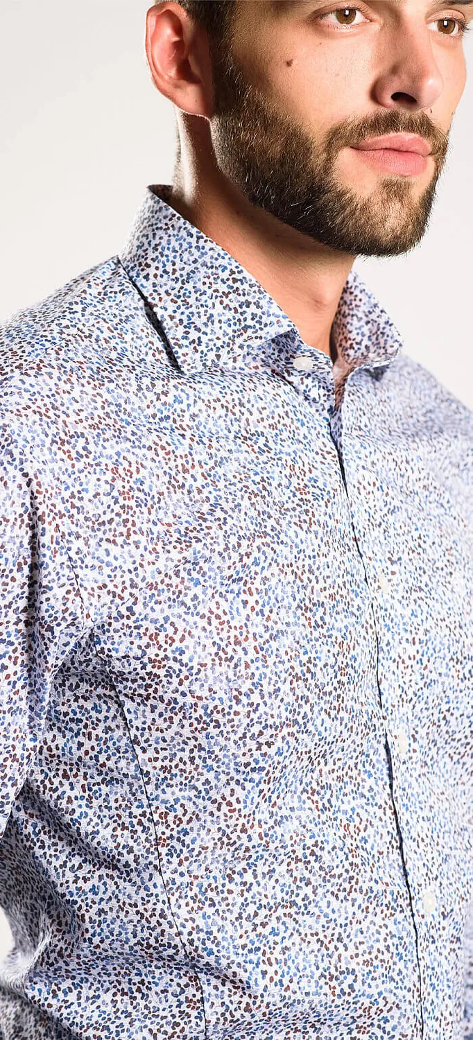 Alain Delon Camicia Fantasia Floreale Extra Slim
