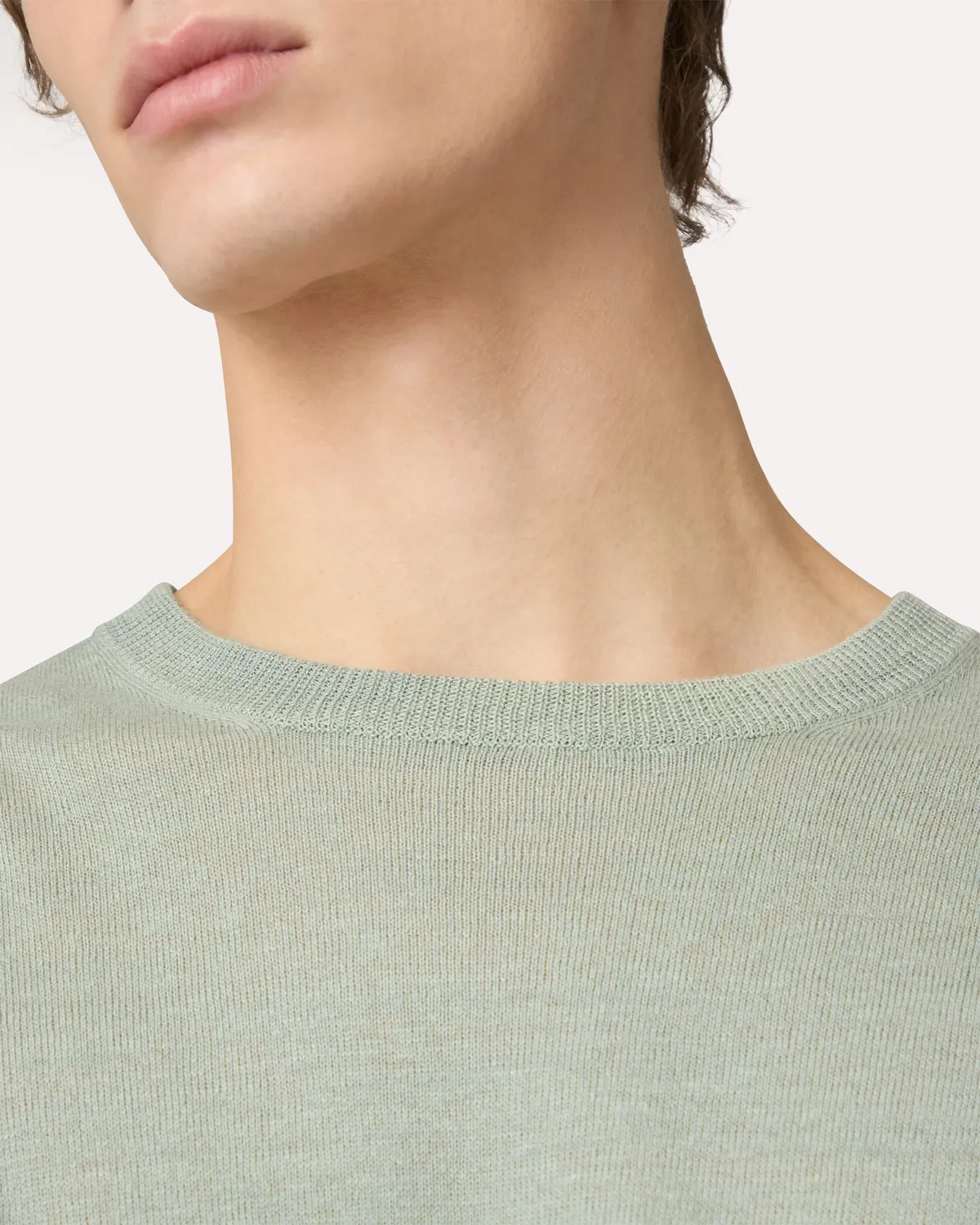 Lardini T-shirt maglia lino salvia manica corta