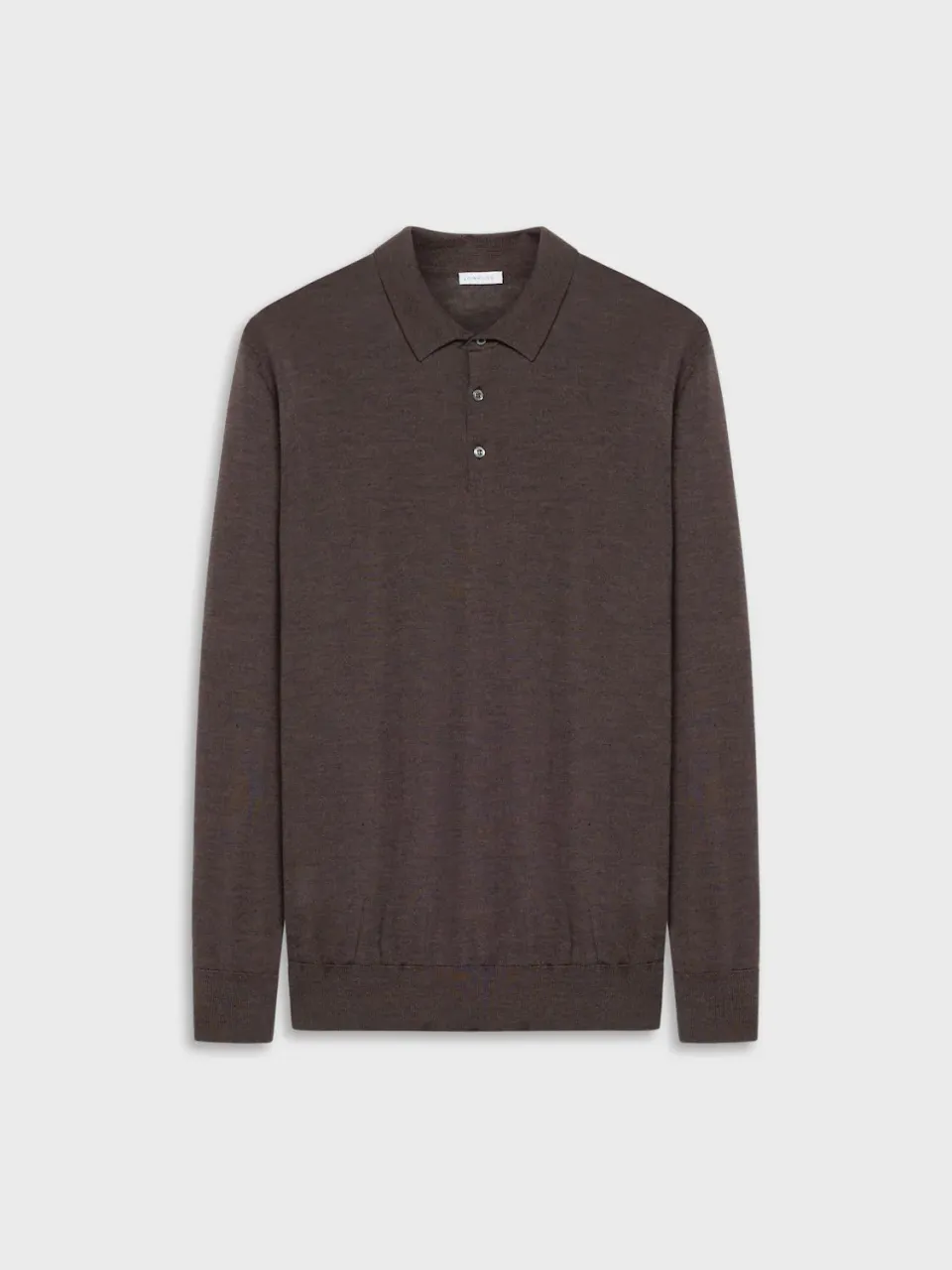 Caruso Polo Maniche Lunghe Lana Seta Cashmere Marrone