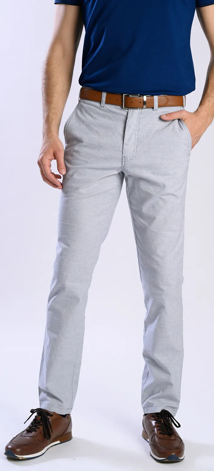 Alain Delon chino pepito grigio-blu lino slim fit