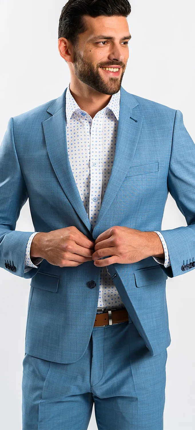 Alain Delon abito azzurro chiaro slim fit due bottoni XL