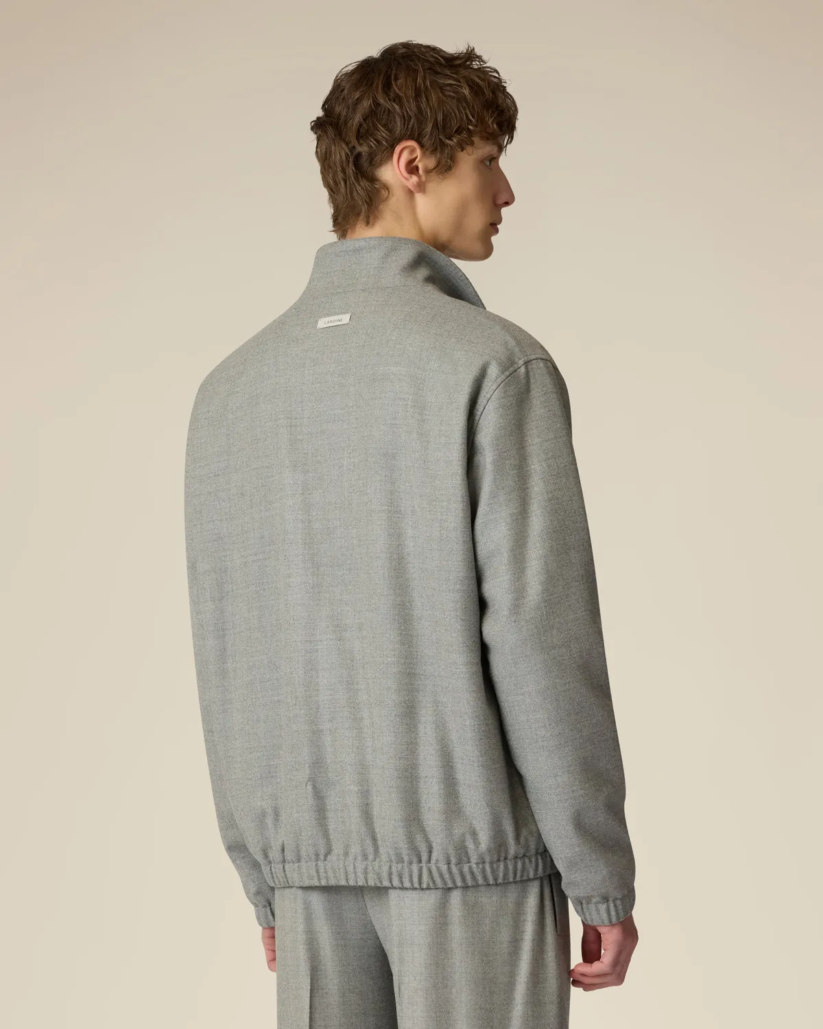 Lardini giubbino grigio lana stretch imbottito zip