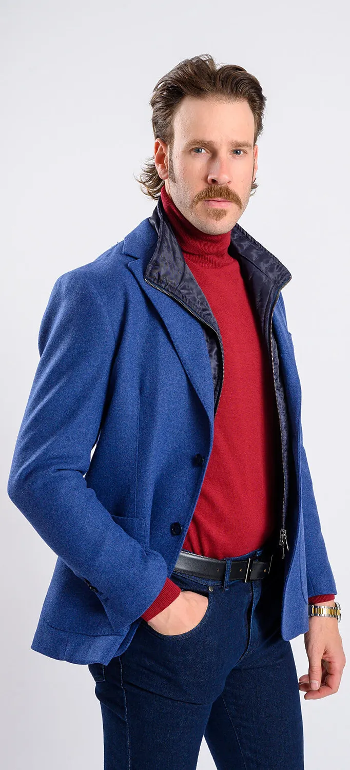 Alain Delon giacca blu con inserto removibile slim fit