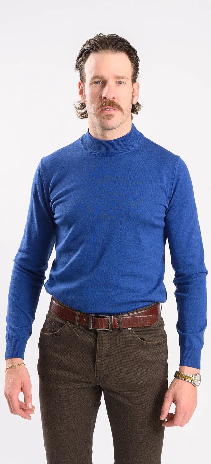 Alain Delon Dolcevita Cotone Blu Navy Slim