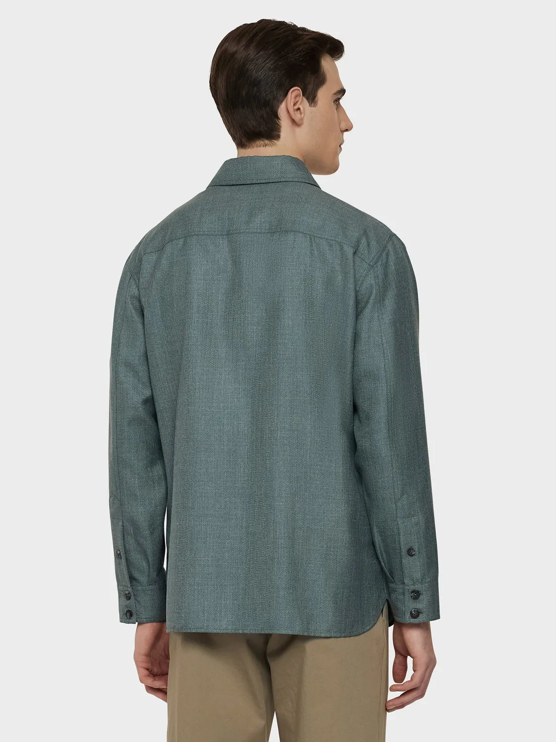 Caruso Aida overshirt lana seta lino verde