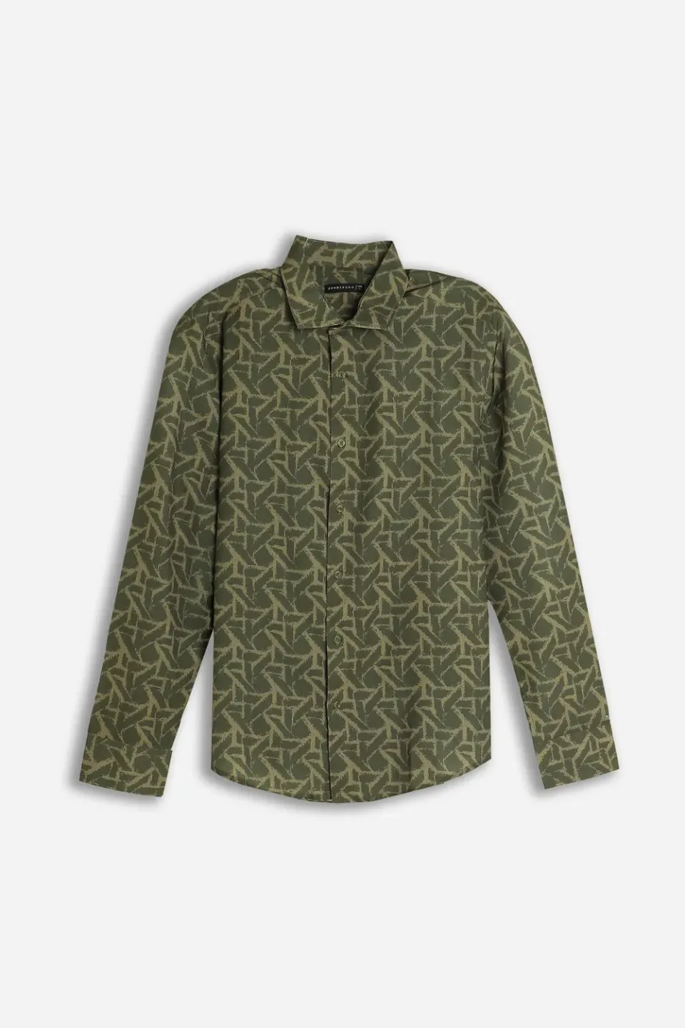 Sonny Bono camicia stretch fantasia verde militare