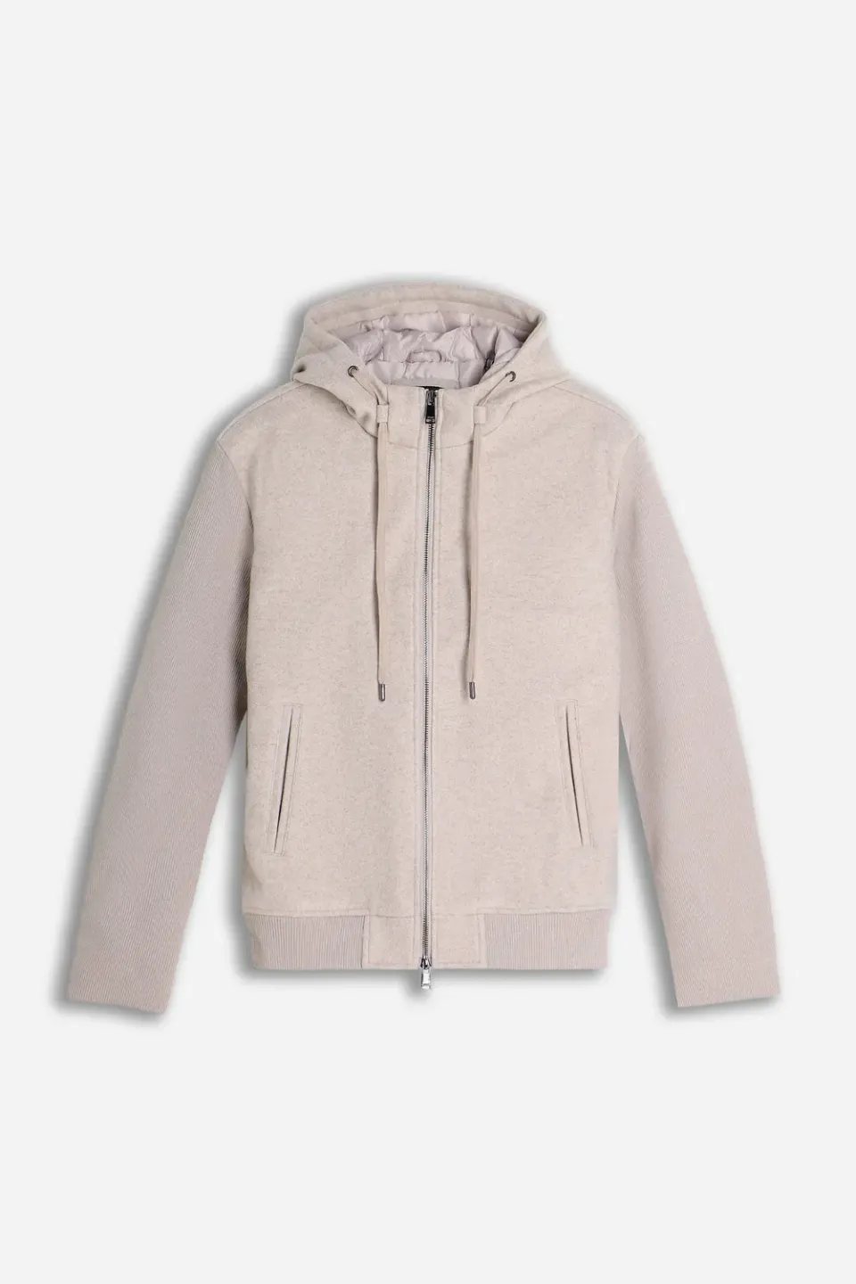 Sonny Bono Giubbotto Panno Full Zip Cappuccio Beige