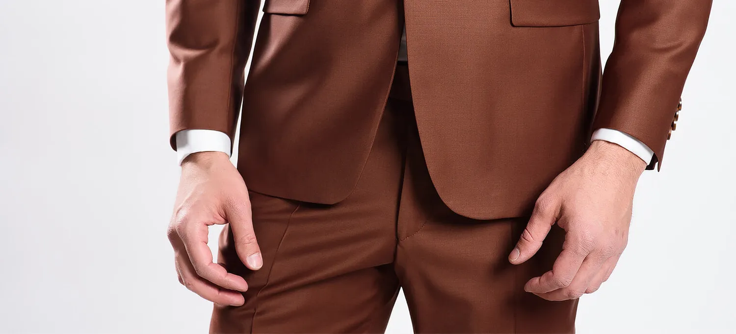 Alain Delon Completo Cannella Slim Fit Lana Matrimonio