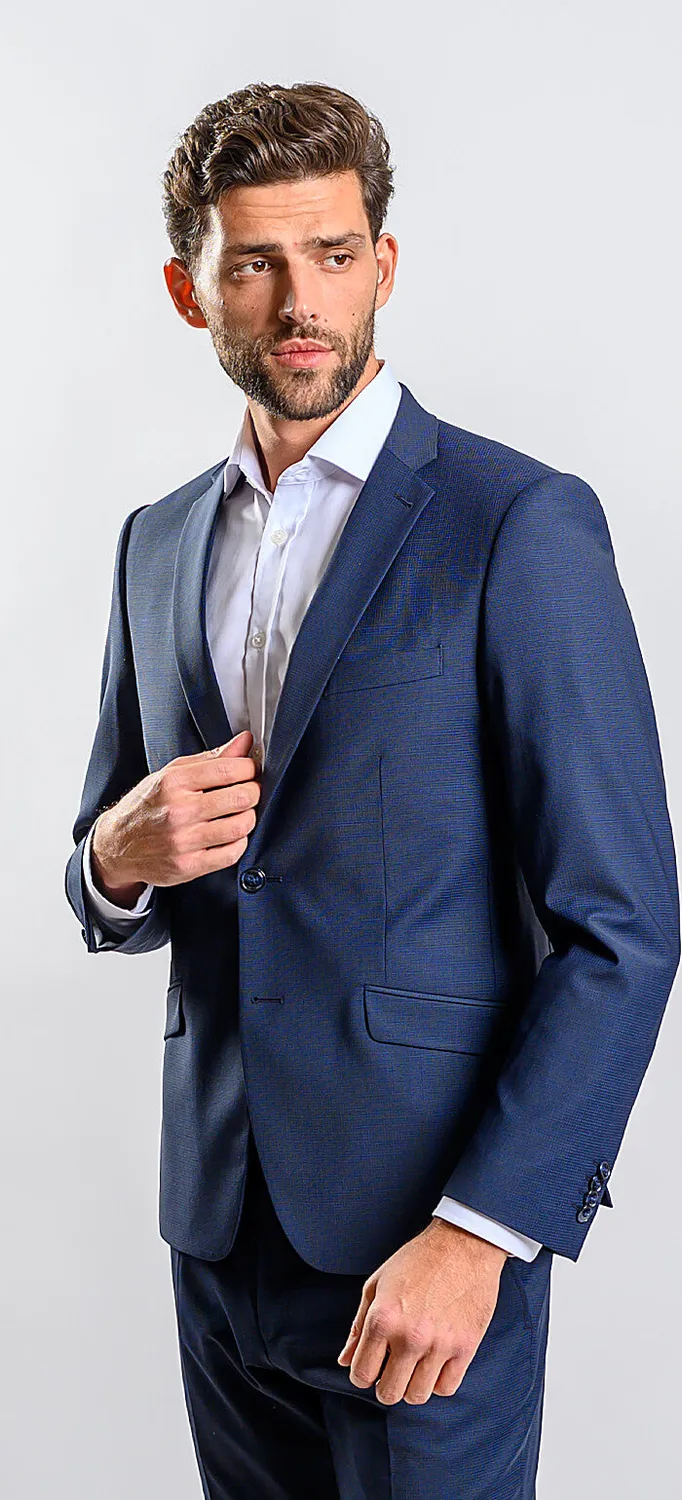 Alain Delon Slim Fit abito blu elasticizzato uomo