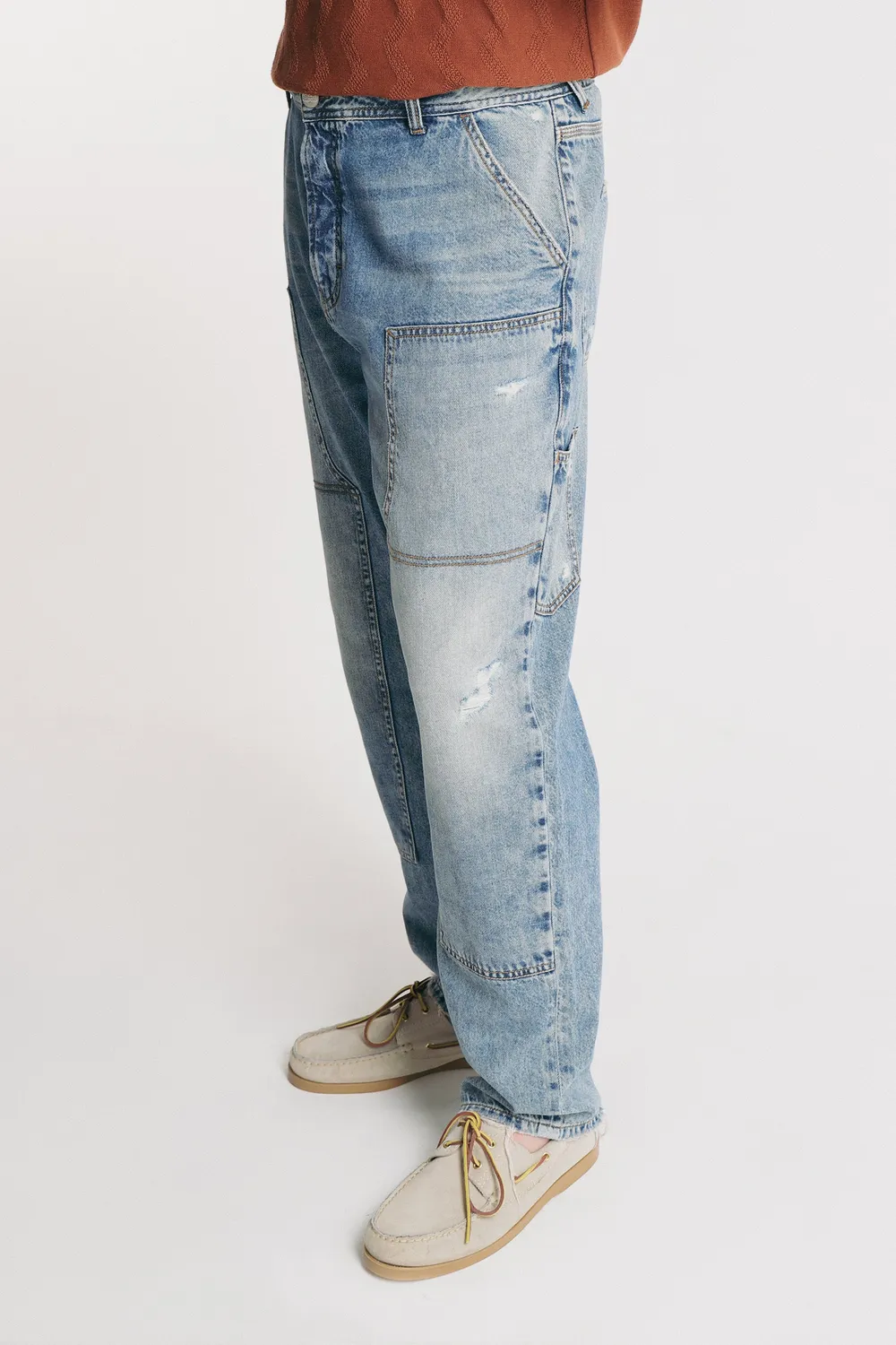 Sonny Bono Worker Jeans Denim Cotone Tasche