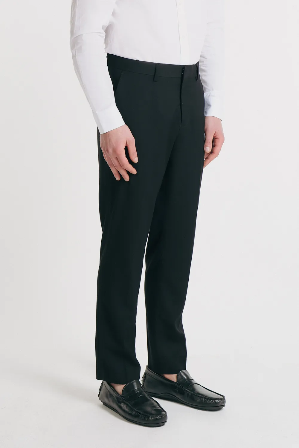 Sonny Bono Pantaloni Classici Neri Bordino Raso