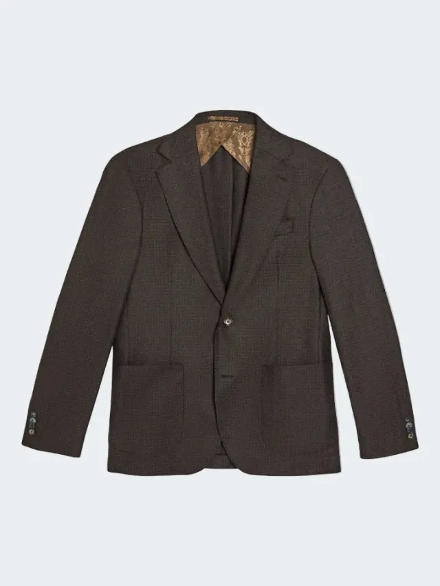 Sand Menswear Star Easy PP blazer pied-de-poule marrone
