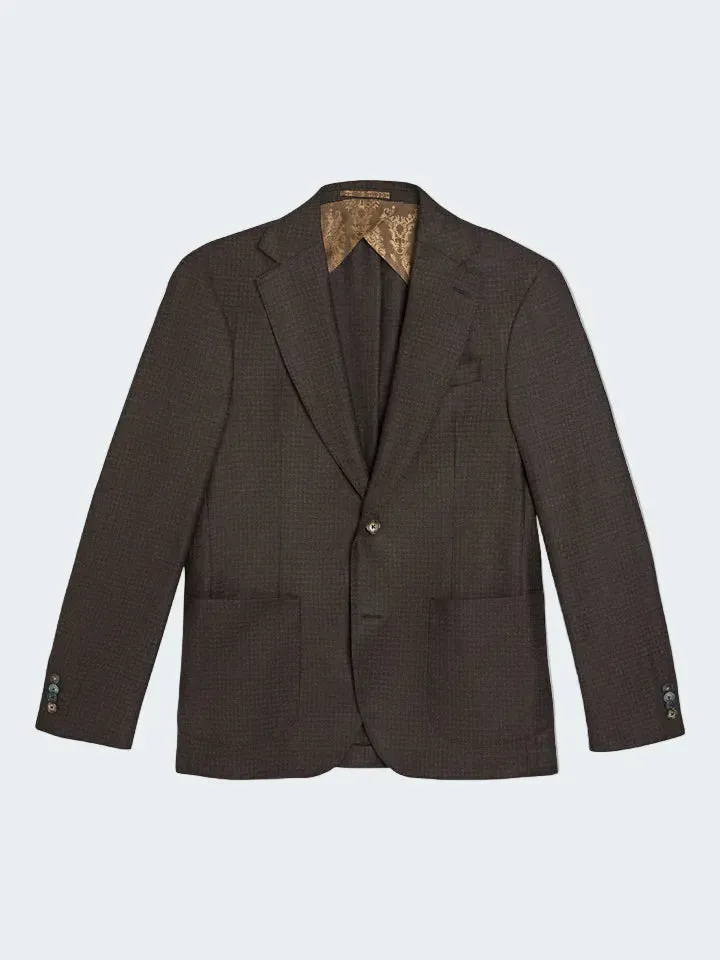 Sand Menswear Star Easy PP blazer pied-de-poule marrone
