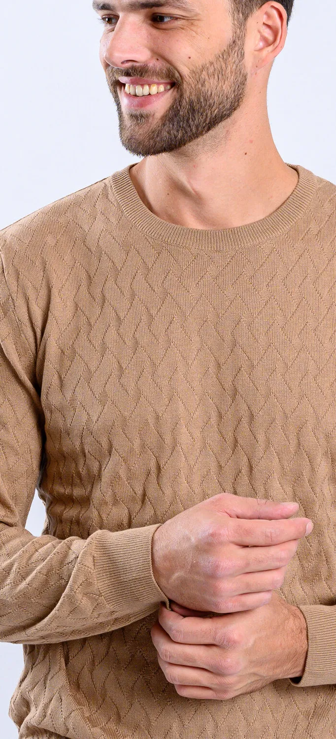 Alain Delon maglione beige cotone slim fit