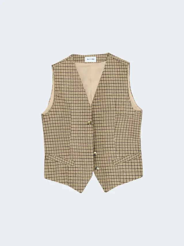 Sand Menswear Rubino 6018 W gilet lana pied-de-poule