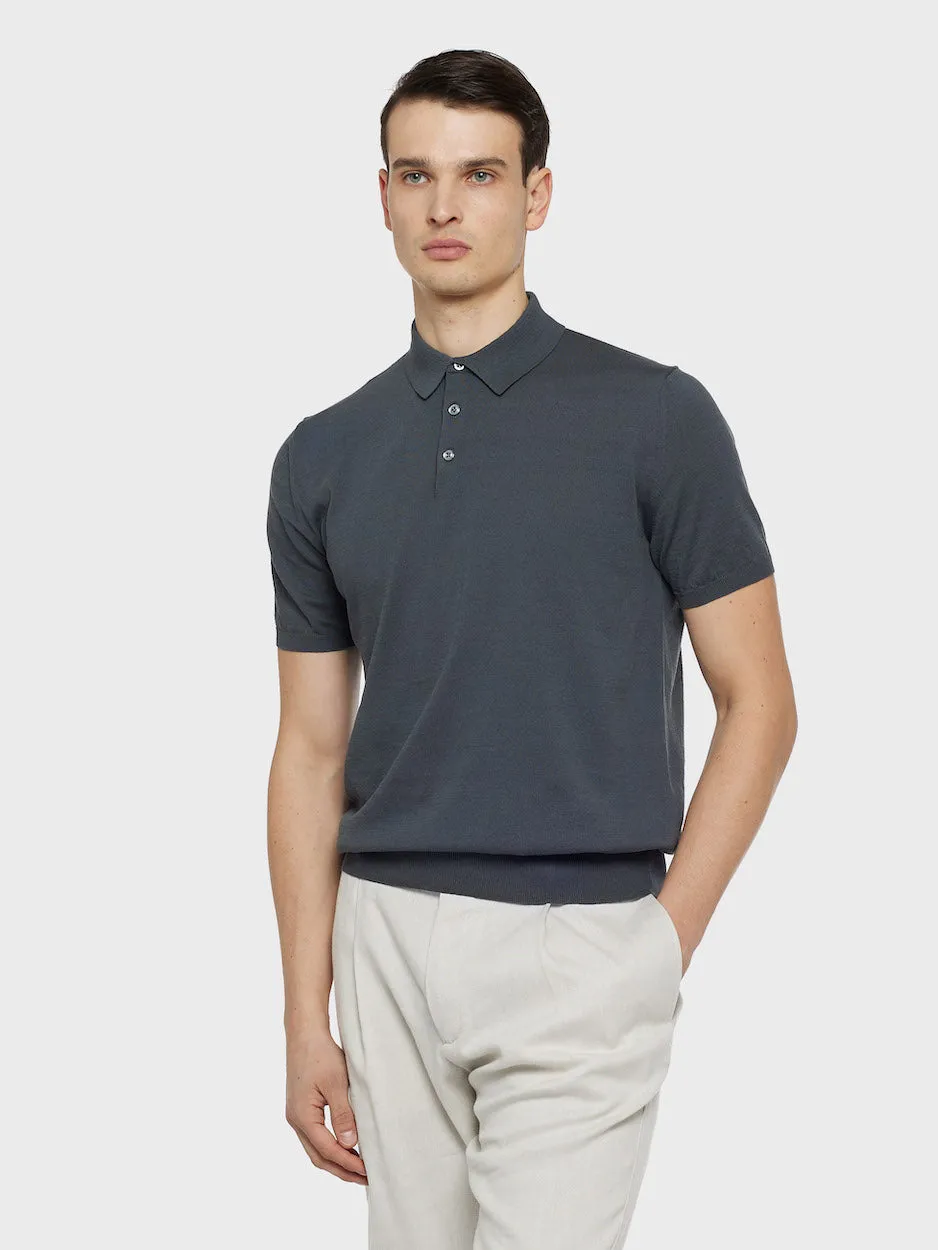Caruso Butterfly polo cotone grigio antracite