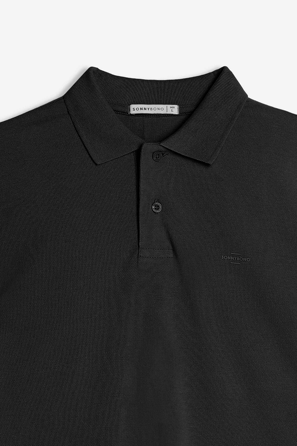 Sonny Bono polo piquet tinta unita logo nero classica