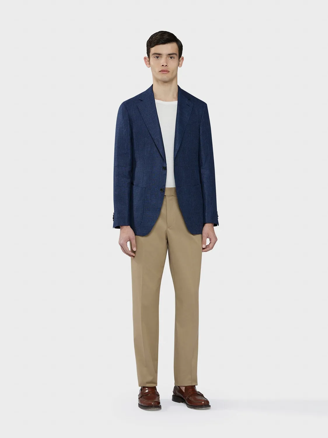 Caruso pantalone cotone-lana sabbia gabardina uomo