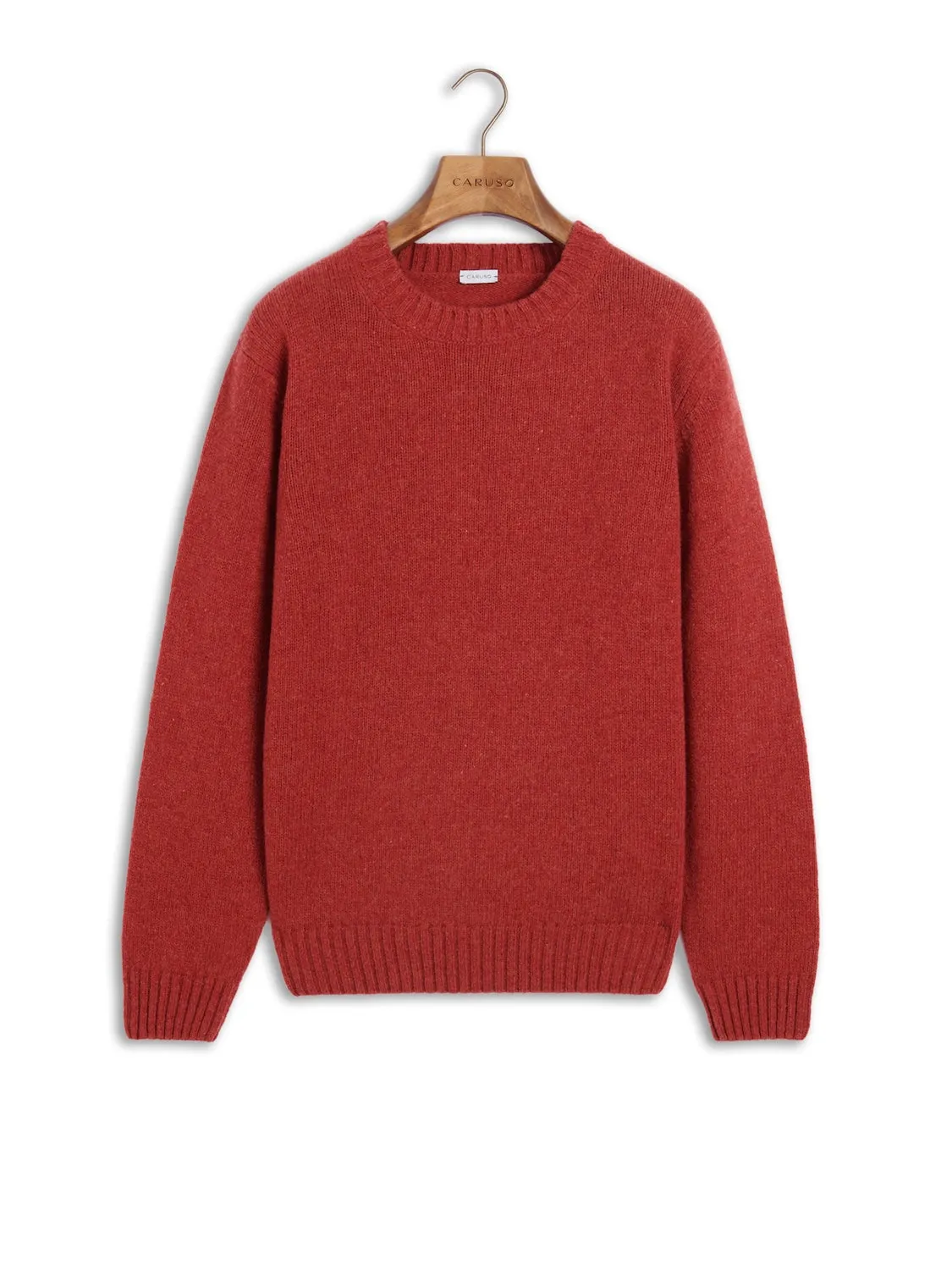 Caruso Butterfly maglia girocollo lana Shetland rossa