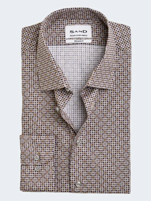 Sand Menswear State camicia cotone regular fantasia