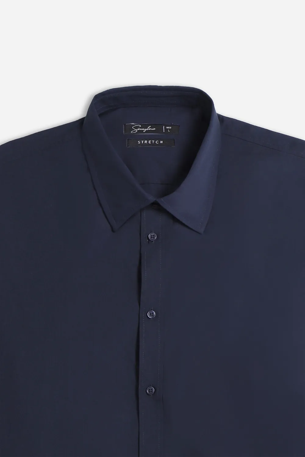 Sonny Bono Basic Stretch Camicia Blu Cotone Elasticizzato