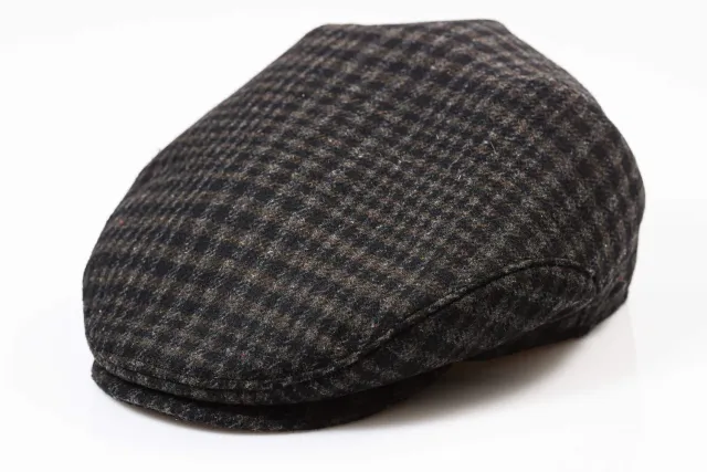 Alain Delon cappello lana a quadri taglia 61 imbottito