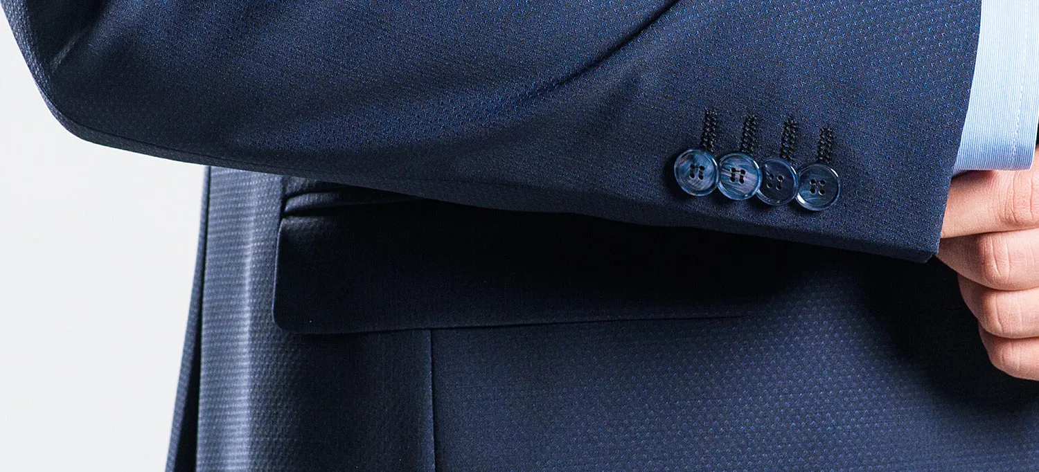 Alain Delon abito blu slim fit monopetto