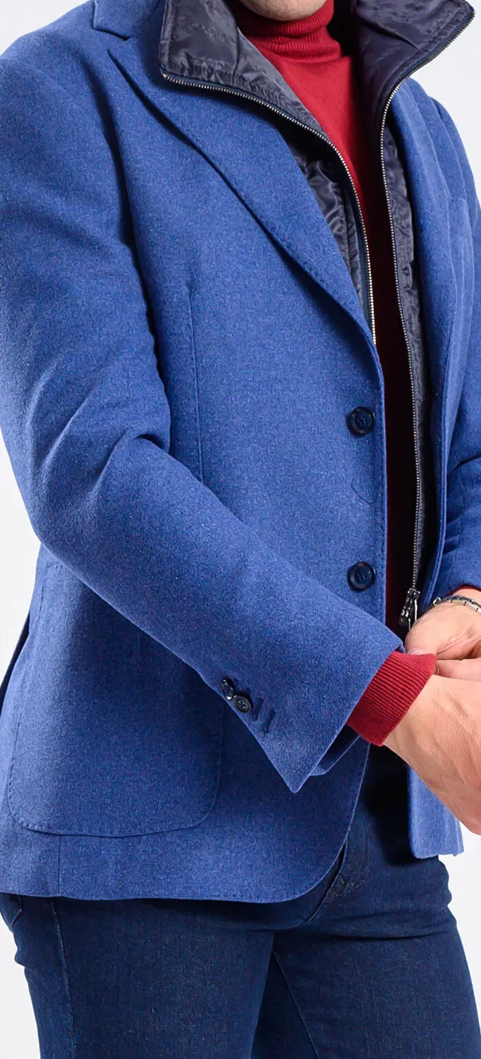 Alain Delon giacca blu con inserto removibile slim fit