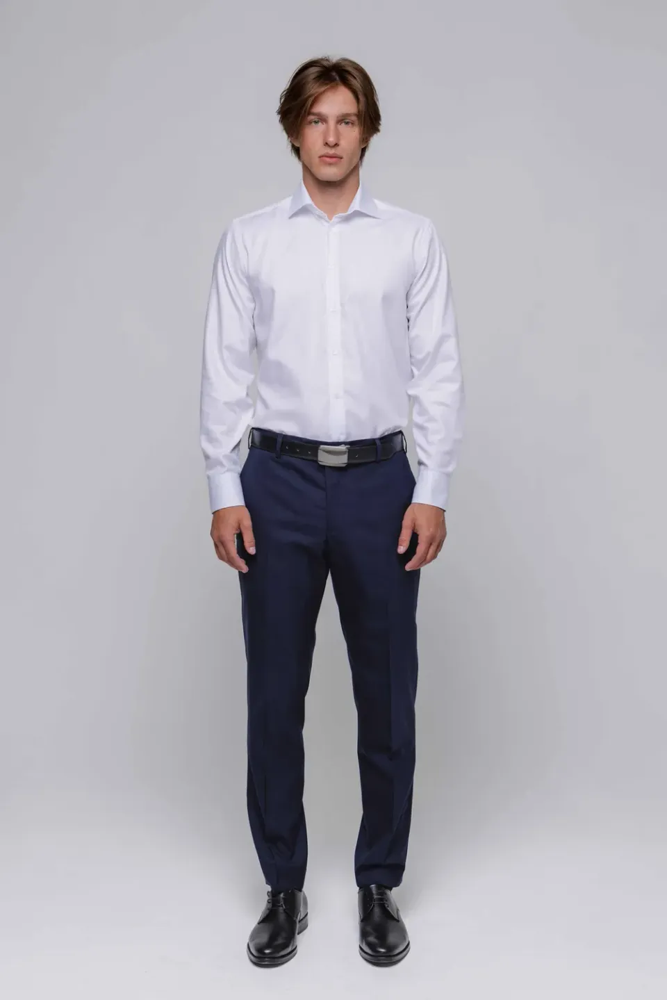 Alain Delon camicia bianca classic fit spina di pesce