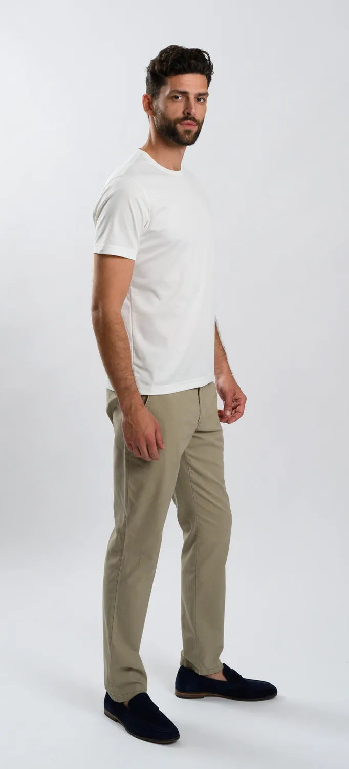 Alain Delon t-shirt bianca slim fit micropima