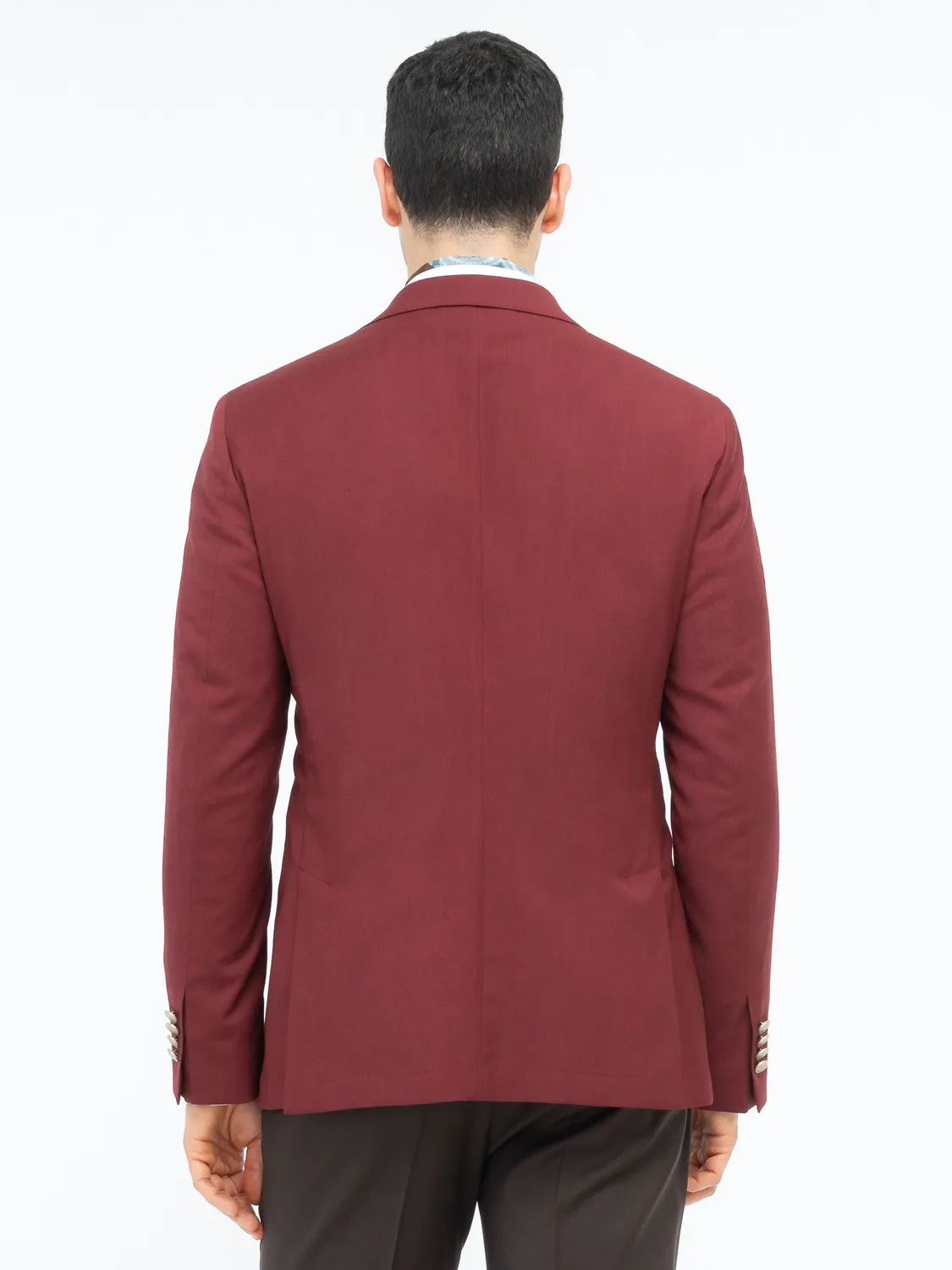 Paoloni Giacca Sfoderata Fresco Lana Stretch Rossa