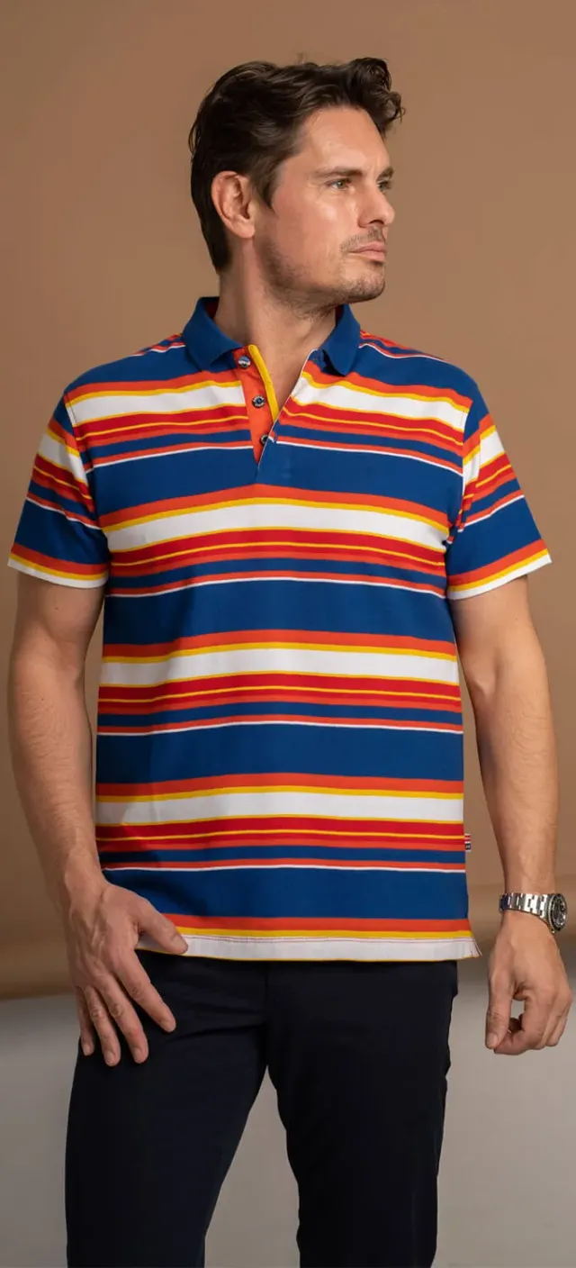 Alain Delon polo sportiva cotone righe slim fit