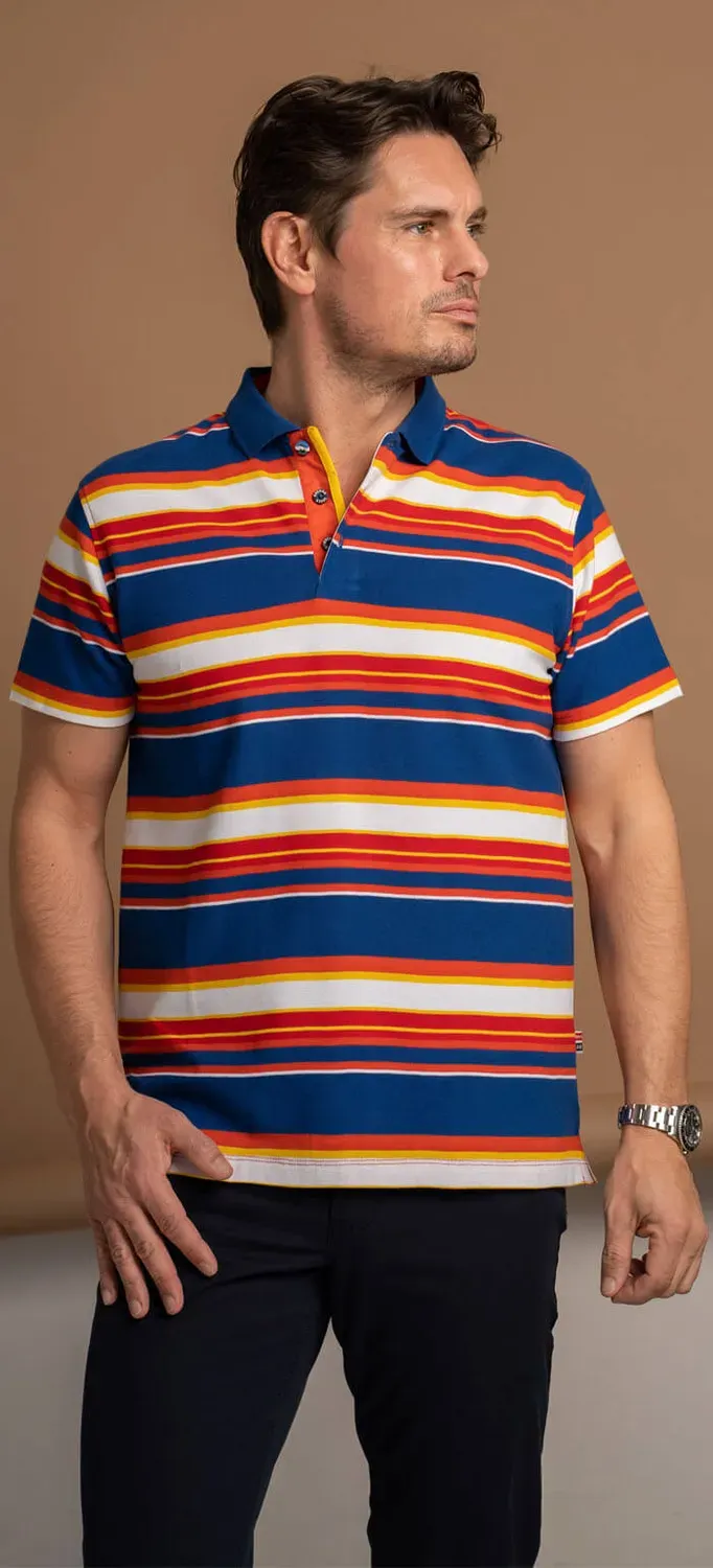 Alain Delon polo sportiva cotone righe slim fit
