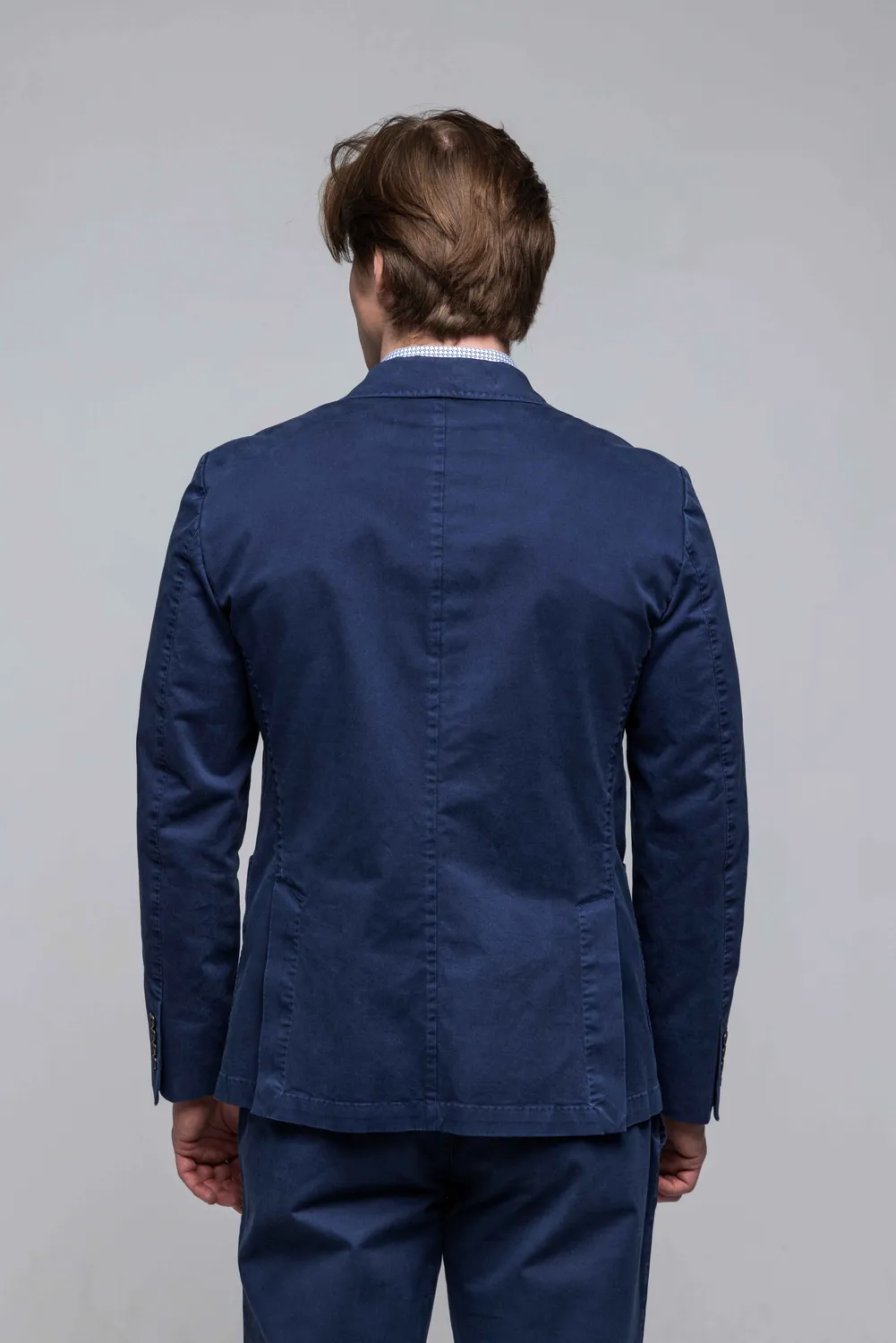 Alain Delon Slim Fit blazer cotone blu taglia 50