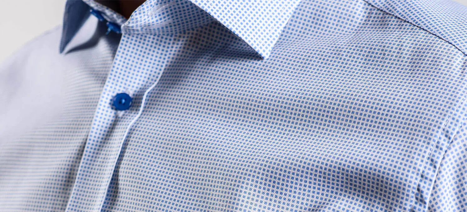 Alain Delon Extra Slim camicia bianca quadri blu no-iron