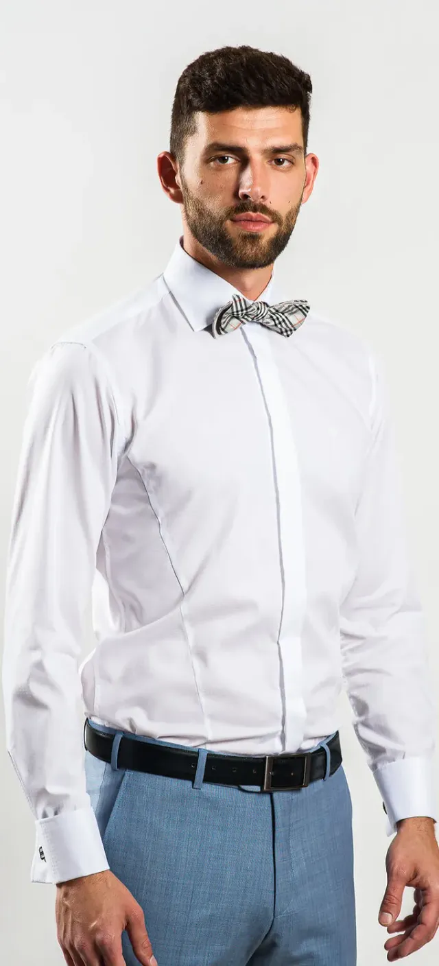 Alain Delon Extra Slim Fit camicia bianca cotone