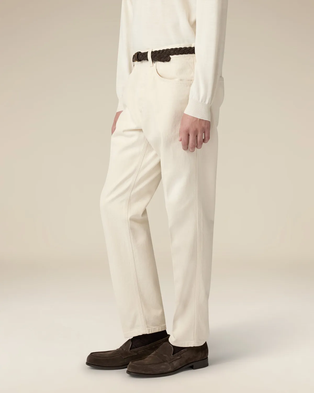 Lardini Jeans panna carrot fit bull cotone 12 oz