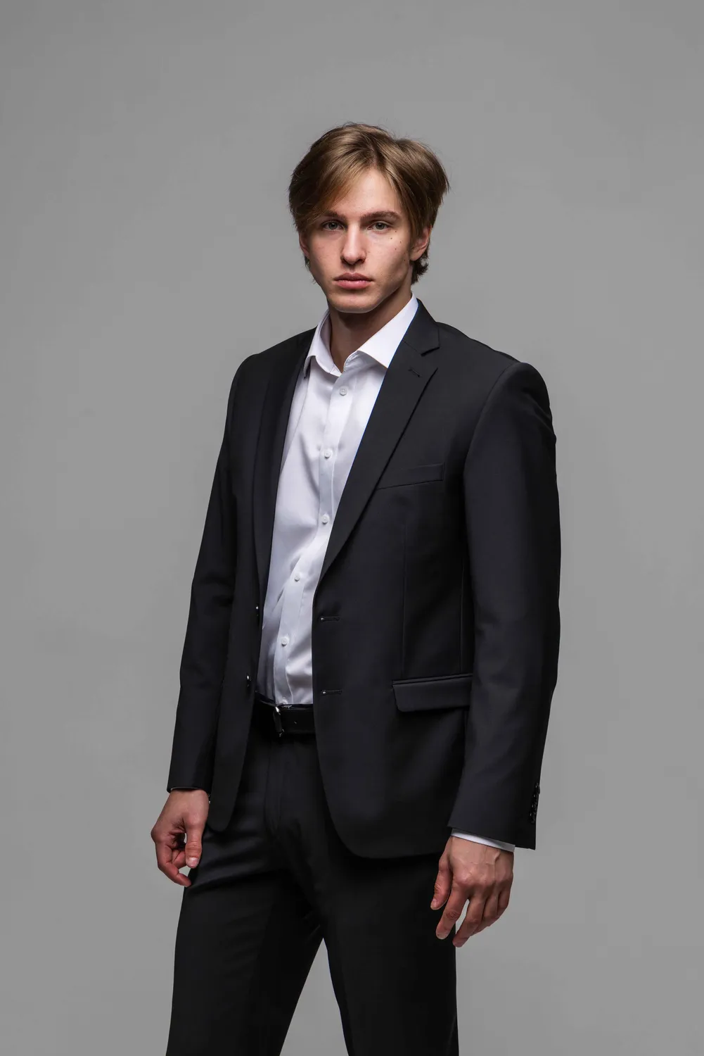 Alain Delon giacca abito nero Basic slim fit lana XL