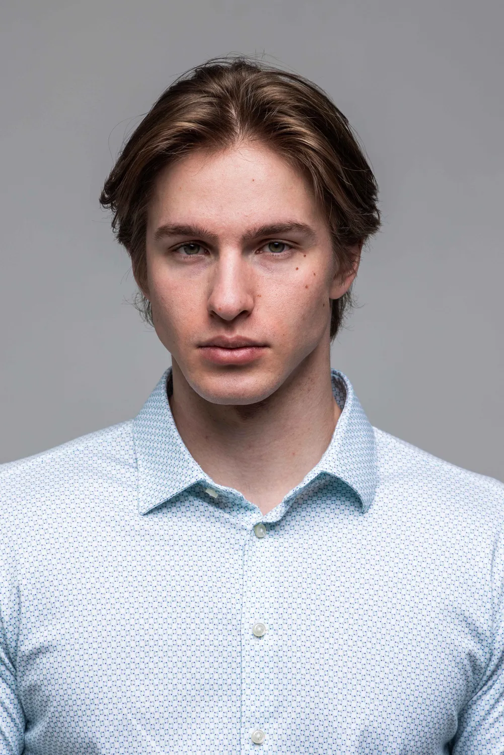 Alain Delon camicia manica corta extra slim bianco verde cotone