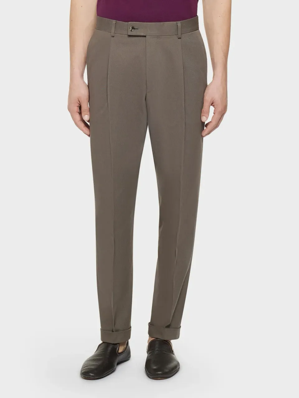 Caruso Pantalone carrot-fit cotone marrone uomo
