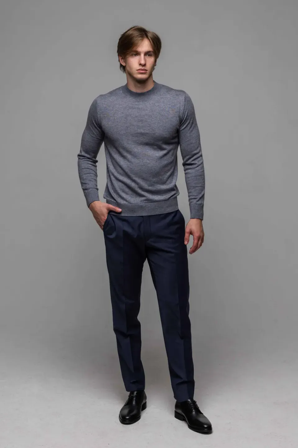Alain Delon dolcevita grigio maglia taglie M-XXL