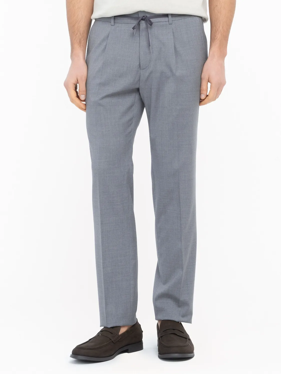 Paoloni Pantalone Jogging Fresco Lana Stretch Grigio