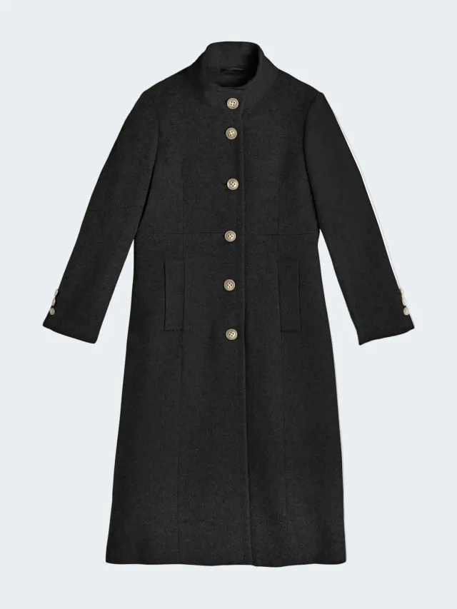 Sand New Parker Long cappotto cashmere nero ebony