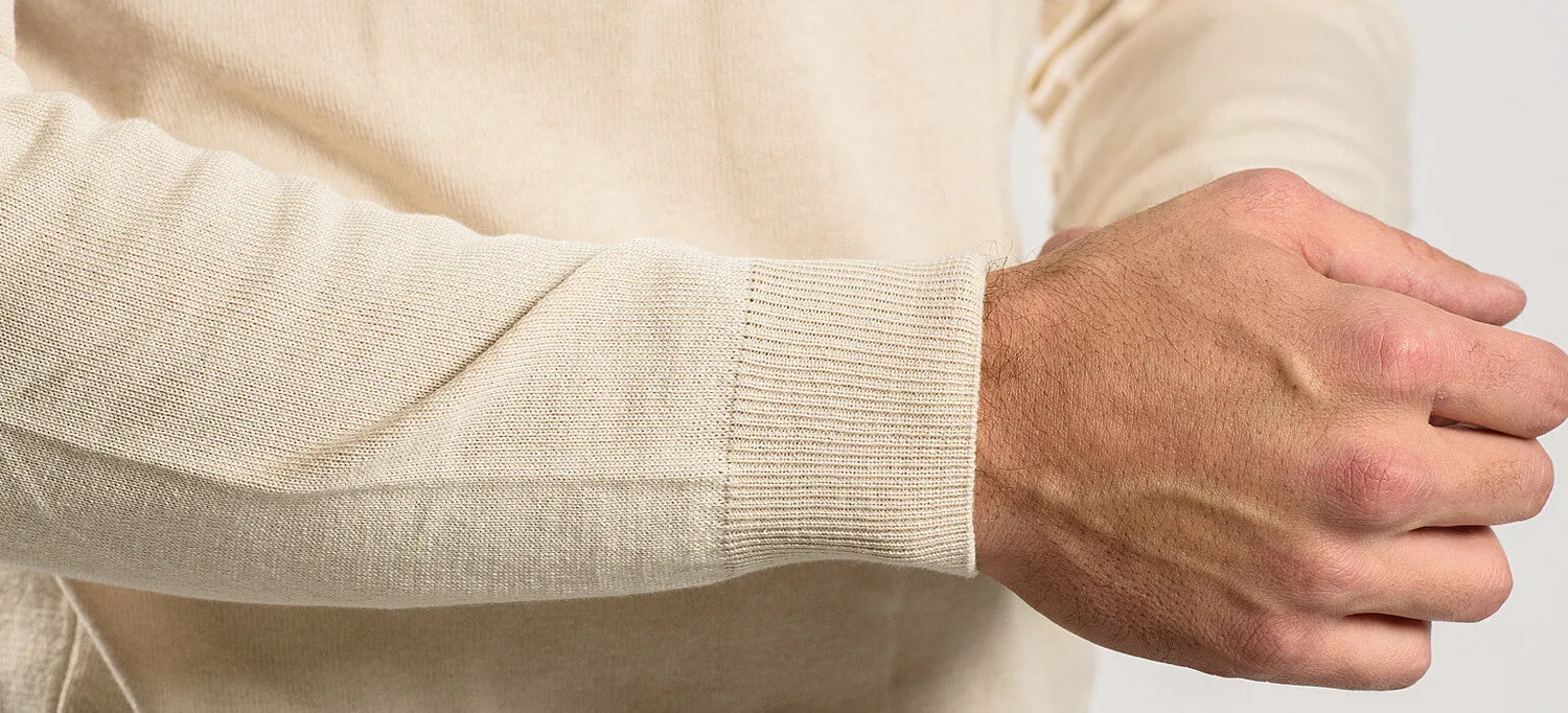 Alain Delon dolcevita beige uomo collo alto